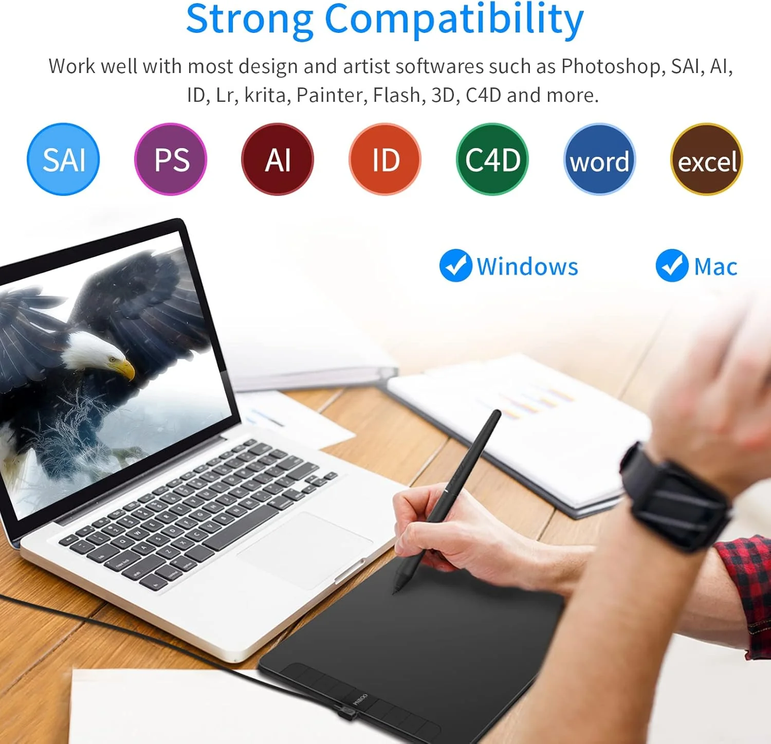 تبلت طراحی گرافیکی Fawoonu PN1060 با محدوده فعال 10 در 6 اینچ، 8192 سطح حساسیت به فشار، عملکرد شیب، مناسب برای طراحی انیمیشن هنری به همراه قلم بدون نیاز به باتری، 28 نوک قلم برای لپ تاپ و کامپیوتر سازگار با تبلت طراحی گرافیکی Fawoonu PN1060 با محدوده فعال 10 در 6 اینچ، 8192 سطح حساسیت به فشار، عملکرد شیب، مناسب برای طراحی انیمیشن هنری به همراه قلم بدون نیاز به باتری، 28 نوک قلم برای لپ تاپ و کامپیوتر سازگار با