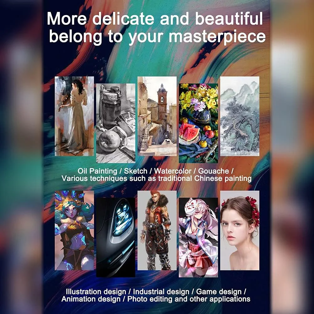 Fawoonu 16HDT تبلت طراحی گرافیکی قابل حمل 15.6 اینچی H-IPS LCD با پشتیبانی از صفحه لمسی خازنی، 8192 سطح فشار، فناوری فعال، تبلت طراحی کم مصرف با تغذیه USB