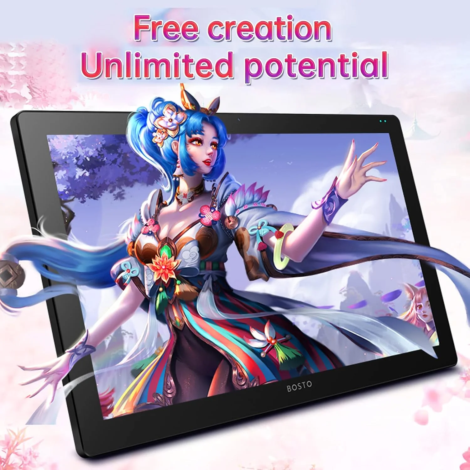 تبلت طراحی Fawoonu X7 با صفحه نمایش LCD نوع H-IPS، سایز 21.5 اینچ، تبلت طراحی گرافیکی با عملکرد Tilt، پد طراحی هنری دیجیتال با 8192 سطح فشار، 8 کلید میانبر قابل تنظیم، پایه قابل تنظیم و سازگار