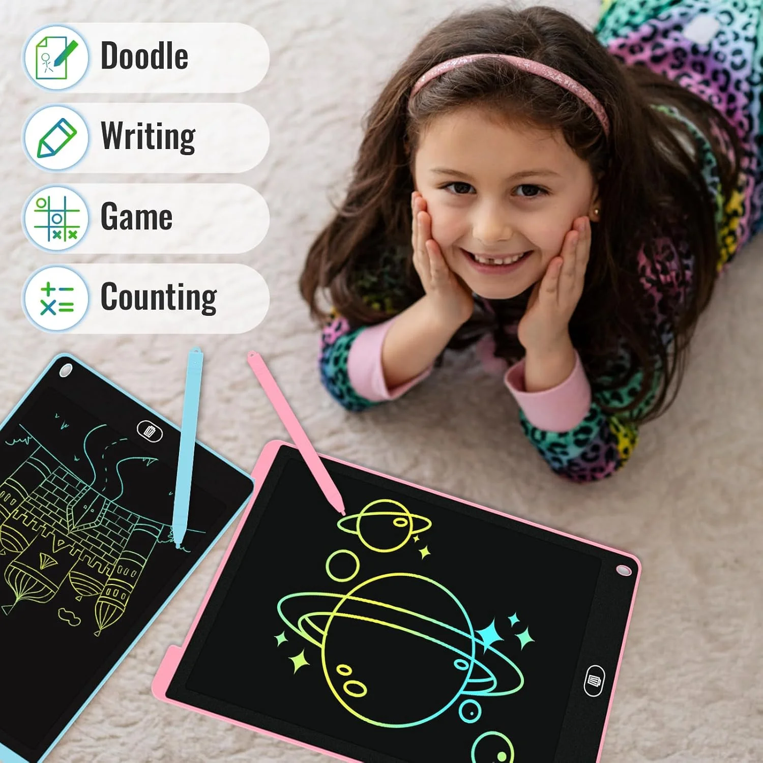 تبلت طراحی کودک 12 اینچی 2 عددی، تبلت گرافیکی، اسباب بازی های تخته طراحی و خط خطی، پد نوشتن رنگارنگ برای کودکان 3 4 5 6 7 8 9 ساله، اسباب بازی های آموزشی پیش دبستانی نوپا، هدیه برای تولد تبلت طراحی کودک 12 اینچی 2 عددی، تبلت گرافیکی، اسباب بازی های تخته طراحی و خط خطی، پد نوشتن رنگارنگ برای کودکان 3 4 5 6 7 8 9 ساله، اسباب بازی های آموزشی پیش دبستانی نوپا، هدیه برای تولد