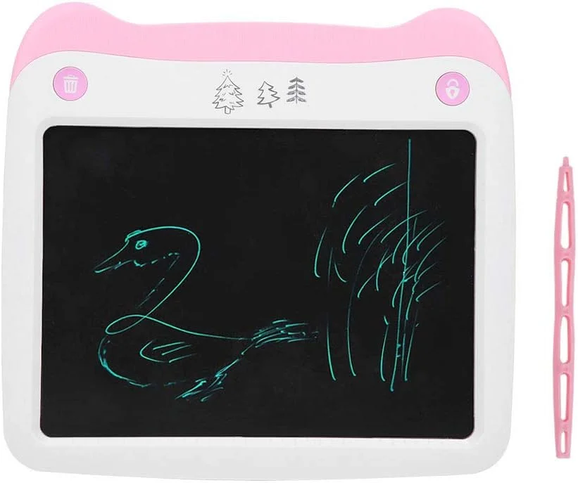 تبلت گرافیکی الکترونیکی 8.5 اینچی با قلم، تخته طراحی LED، برای کودکان و بزرگسالان (تخته دست‌نویس LCD (صورتی))