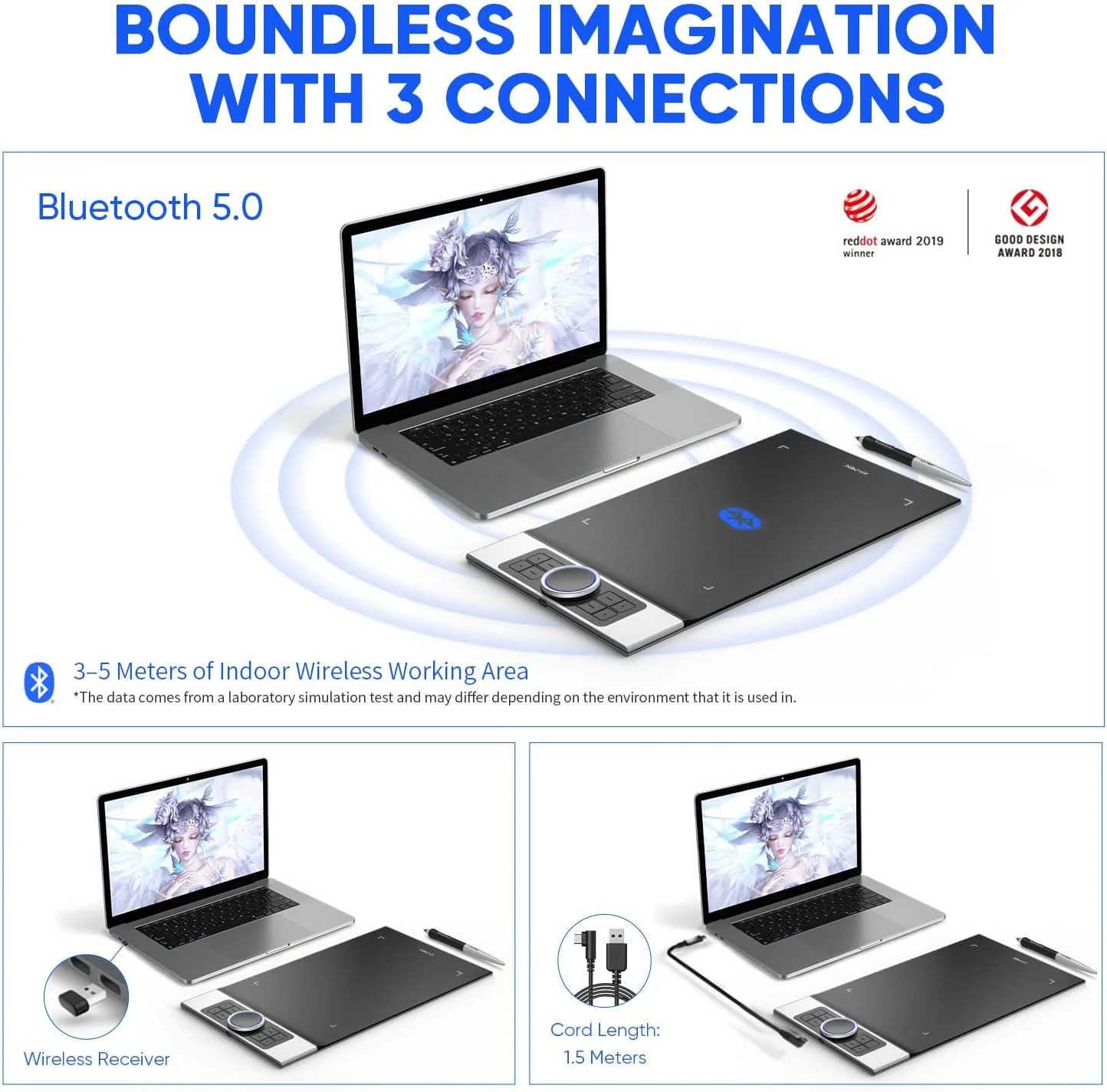 تبلت گرافیکی بلوتوثی XP-PEN Deco Pro MW، تبلت طراحی بی سیم 11×6 اینچی برای نقاشی و آموزش از راه دور (Deco Pro MW) تبلت گرافیکی بلوتوثی XP-PEN Deco Pro MW، تبلت طراحی بی سیم 11×6 اینچی برای نقاشی و آموزش از راه دور (Deco Pro MW)