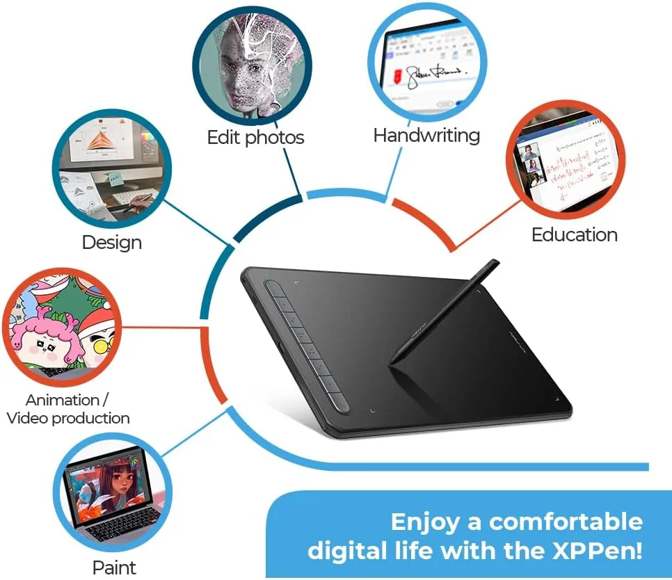 تبلت گرافیکی بی سیم بلوتوث XP-PEN Deco MW مشکی تبلت گرافیکی بی سیم بلوتوث XP-PEN Deco MW مشکی