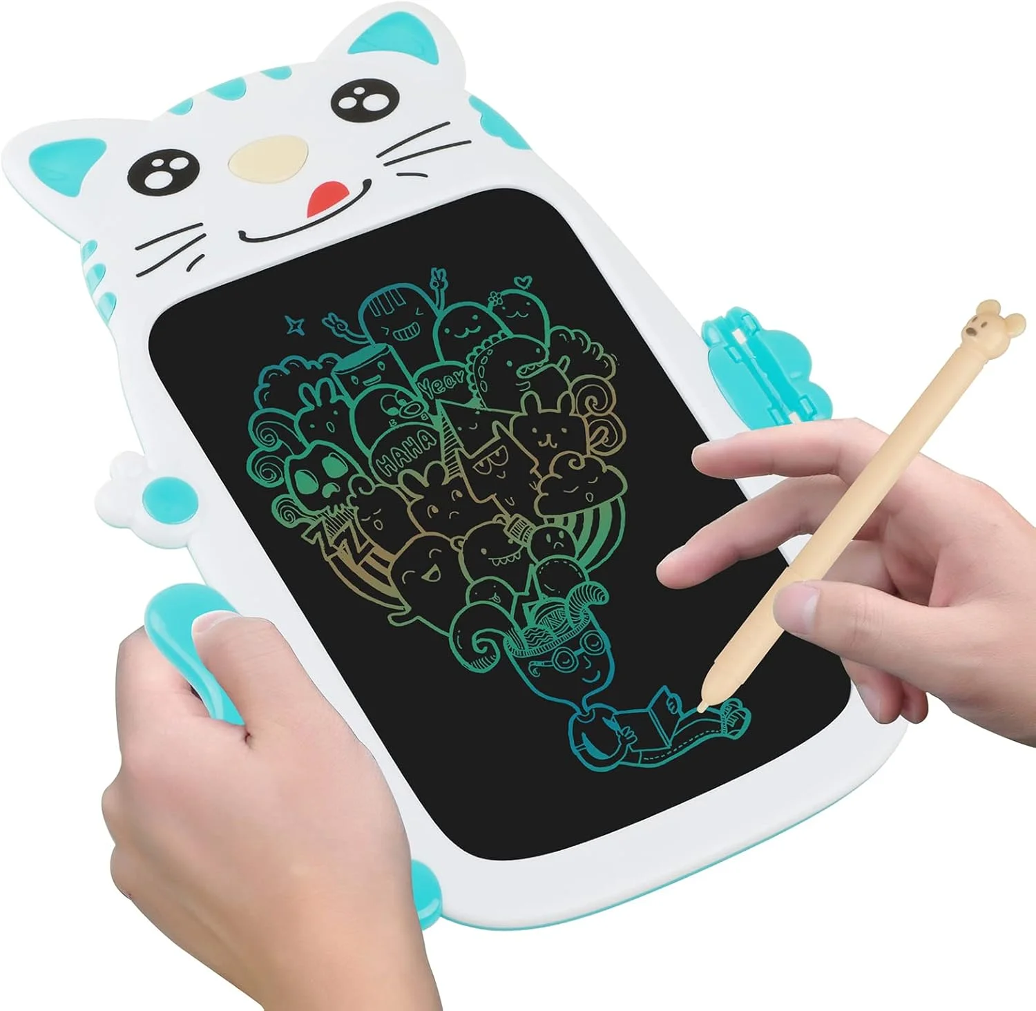تبلت نوشتن LCD با صفحه نمایش رنگی 8.5 اینچی، تخته دستنویسی، پد نقاشی و طراحی گرافیتی قابل استفاده مجدد، تبلت گرافیکی دیجیتال کارتونی گربه، ابزار آموزشی برای هدیه دانشآموز کودک، باتری شامل میشود تبلت نوشتن LCD با صفحه نمایش رنگی 8.5 اینچی، تخته دستنویسی، پد نقاشی و طراحی گرافیتی قابل استفاده مجدد، تبلت گرافیکی دیجیتال کارتونی گربه، ابزار آموزشی برای هدیه دانشآموز کودک، باتری شامل میشود