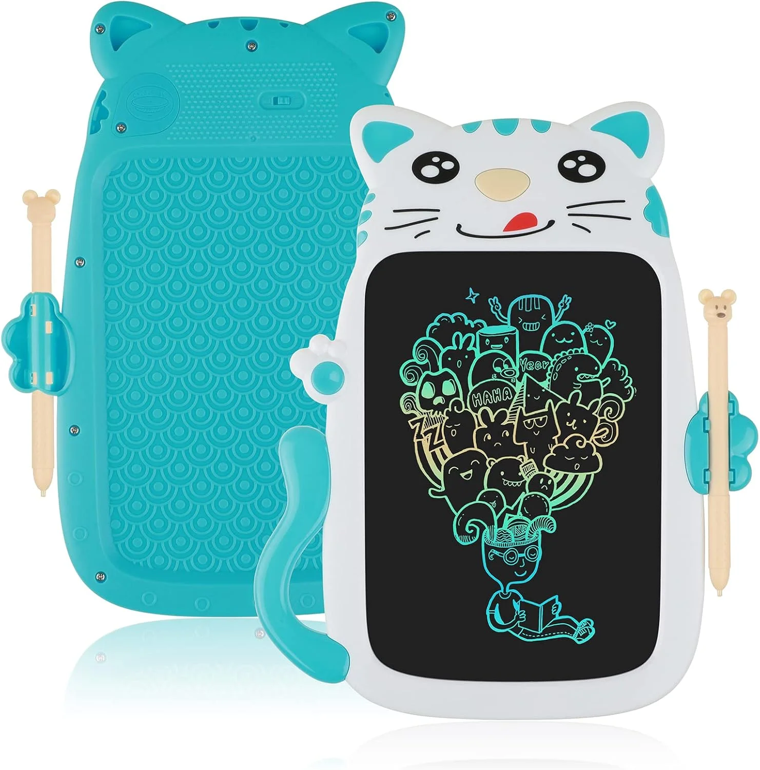 تبلت نوشتن LCD با صفحه نمایش رنگی 8.5 اینچی، تخته دستنویسی، پد نقاشی و طراحی گرافیتی قابل استفاده مجدد، تبلت گرافیکی دیجیتال کارتونی گربه، ابزار آموزشی برای هدیه دانشآموز کودک، باتری شامل میشود تبلت نوشتن LCD با صفحه نمایش رنگی 8.5 اینچی، تخته دستنویسی، پد نقاشی و طراحی گرافیتی قابل استفاده مجدد، تبلت گرافیکی دیجیتال کارتونی گربه، ابزار آموزشی برای هدیه دانشآموز کودک، باتری شامل میشود
