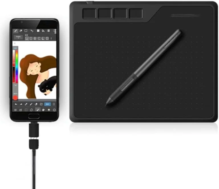 تبلت گرافیکی دیجیتال 6.5 X 4 اینچی با قلم بدون باتری 8192 سطح، پشتیبانی از اندروید، ویندوز و مک برای طراحی و بازی OSU