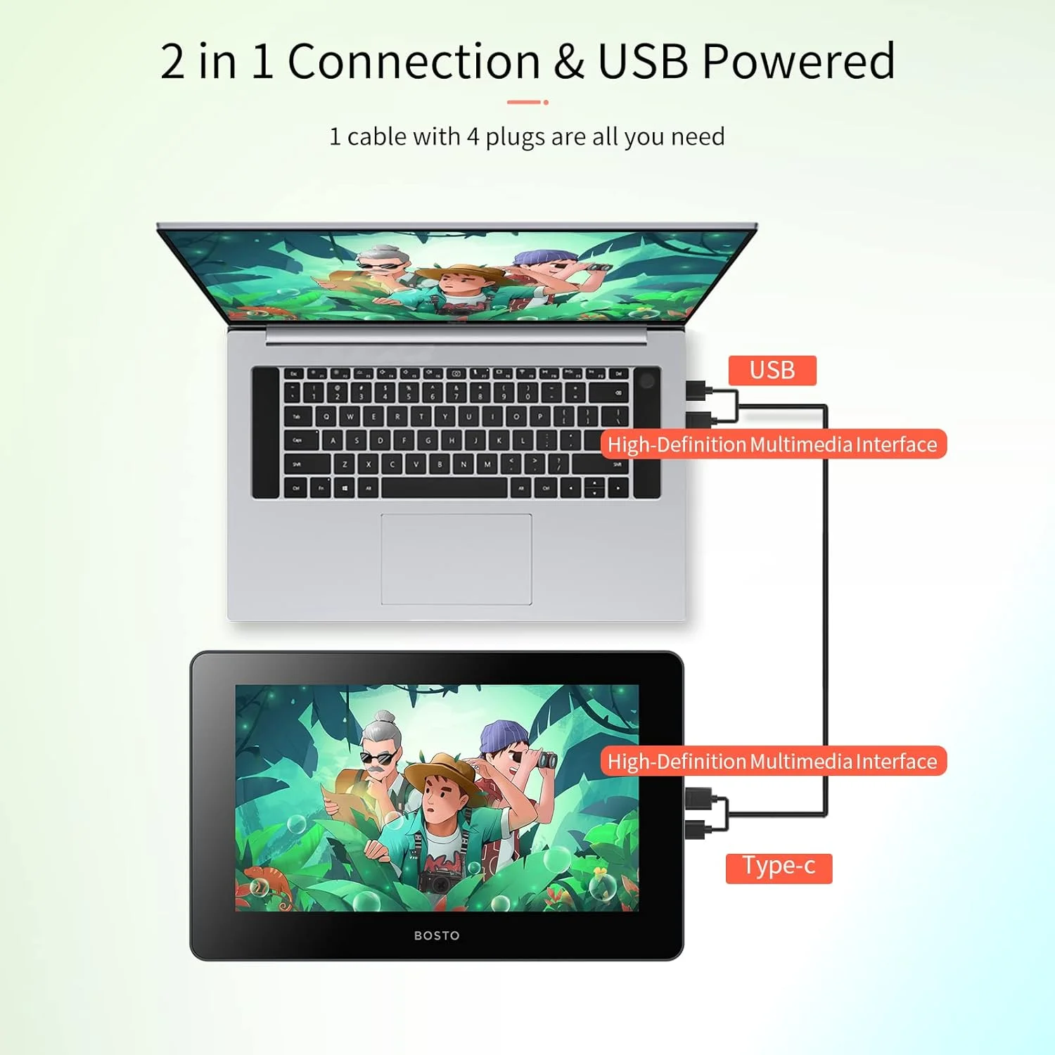 تبلت طراحی گرافیکی LCD لمسی 11.6 اینچی HD H-IPS مدل BT-12HDT با رزولوشن 1366 * 768 و پشتیبانی از 8192 سطح فشار، تکنولوژی پسیو با عملکرد Tilt، تغذیه از طریق USB و مصرف پایین DOOMUN تبلت طراحی گرافیکی LCD لمسی 11.6 اینچی HD H-IPS مدل BT-12HDT با رزولوشن 1366 * 768 و پشتیبانی از 8192 سطح فشار، تکنولوژی پسیو با عملکرد Tilt، تغذیه از طریق USB و مصرف پایین DOOMUN