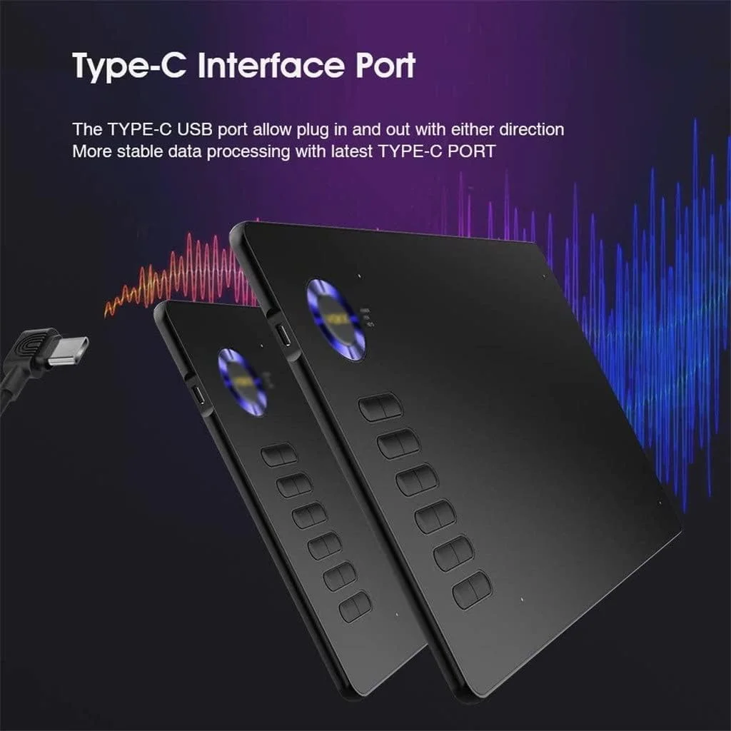 تبلت گرافیکی دیجیتال 10 در 6 اینچ با قلم بدون نیاز به باتری، به همراه قلم رنگی قرمز، آبی و خاکستری تبلت گرافیکی دیجیتال 10 در 6 اینچ با قلم بدون نیاز به باتری، به همراه قلم رنگی قرمز، آبی و خاکستری