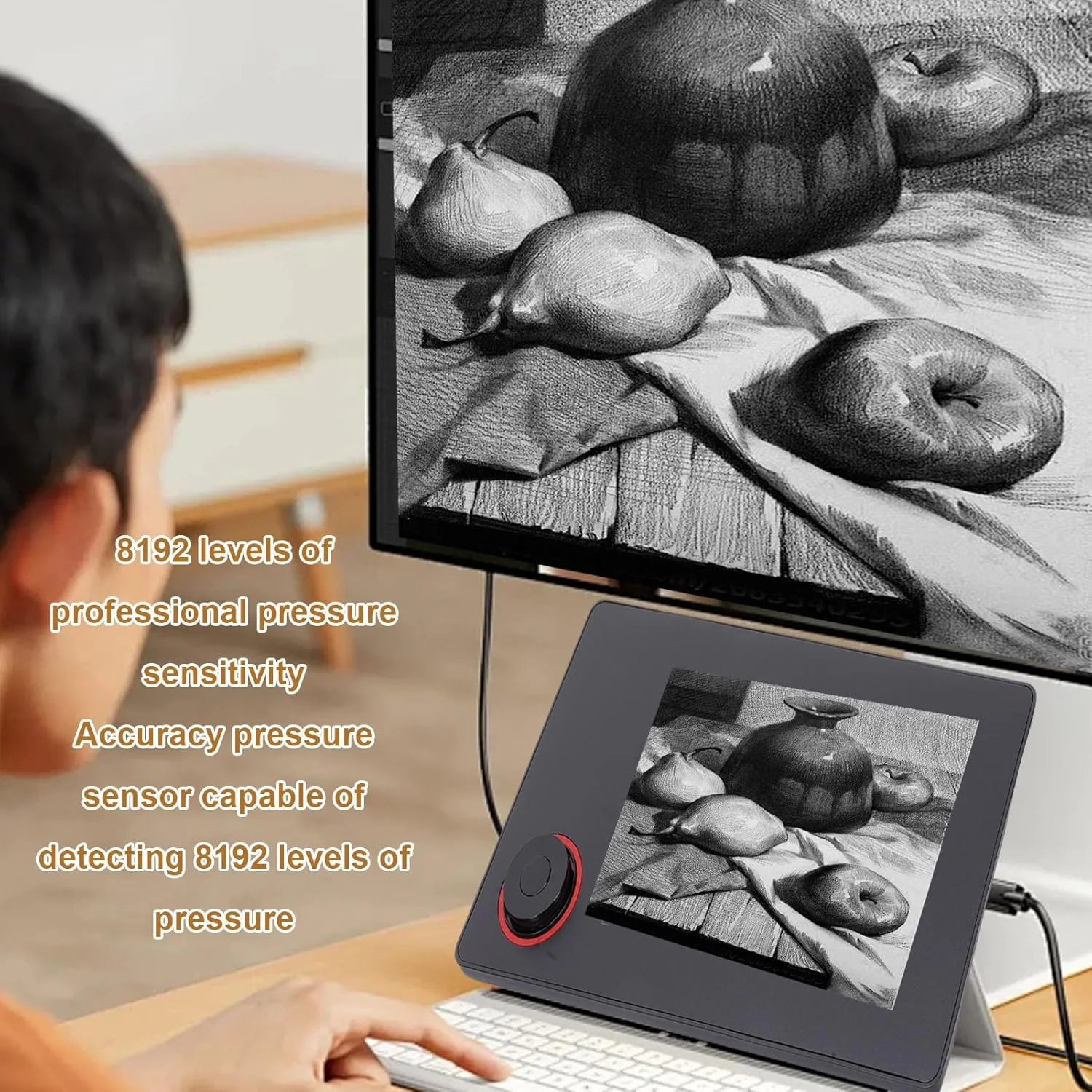 تبلت گرافیکی Asixxsix، تبلت طراحی گرافیکی 5080LPI پد طراحی دیجیتال همه کاره با قلم بدون باتری با فشار 8192 سطح برای نوشتن، طراحی، ویرایش، تدریس، کار