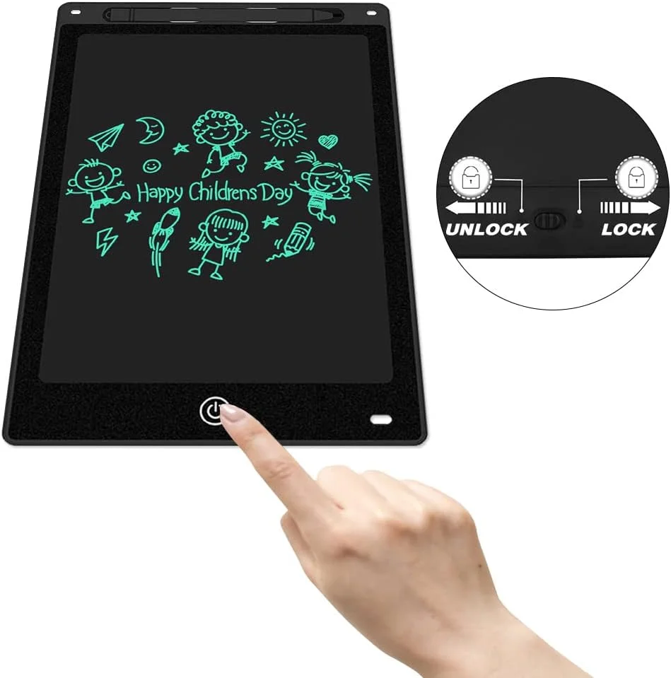 تبلت نوشتاری ال سی دی 12 اینچی، تبلت طراحی دیجیتال الکترونیکی و صفحه طراحی رنگارنگ، تبلت نقاشی کاغذی دست نویس، مشکی تبلت نوشتاری ال سی دی 12 اینچی، تبلت طراحی دیجیتال الکترونیکی و صفحه طراحی رنگارنگ، تبلت نقاشی کاغذی دست نویس، مشکی