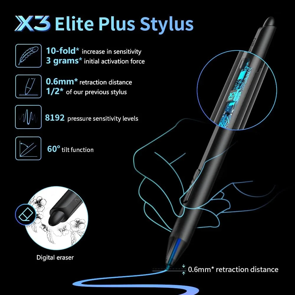 مانیتور تبلت گرافیکی XP-PEN Artist Pro 16 با قلم هوشمند X3، تبلت طراحی 15.4 اینچی با پوشش 133% sRGB برای ویندوز و مک
