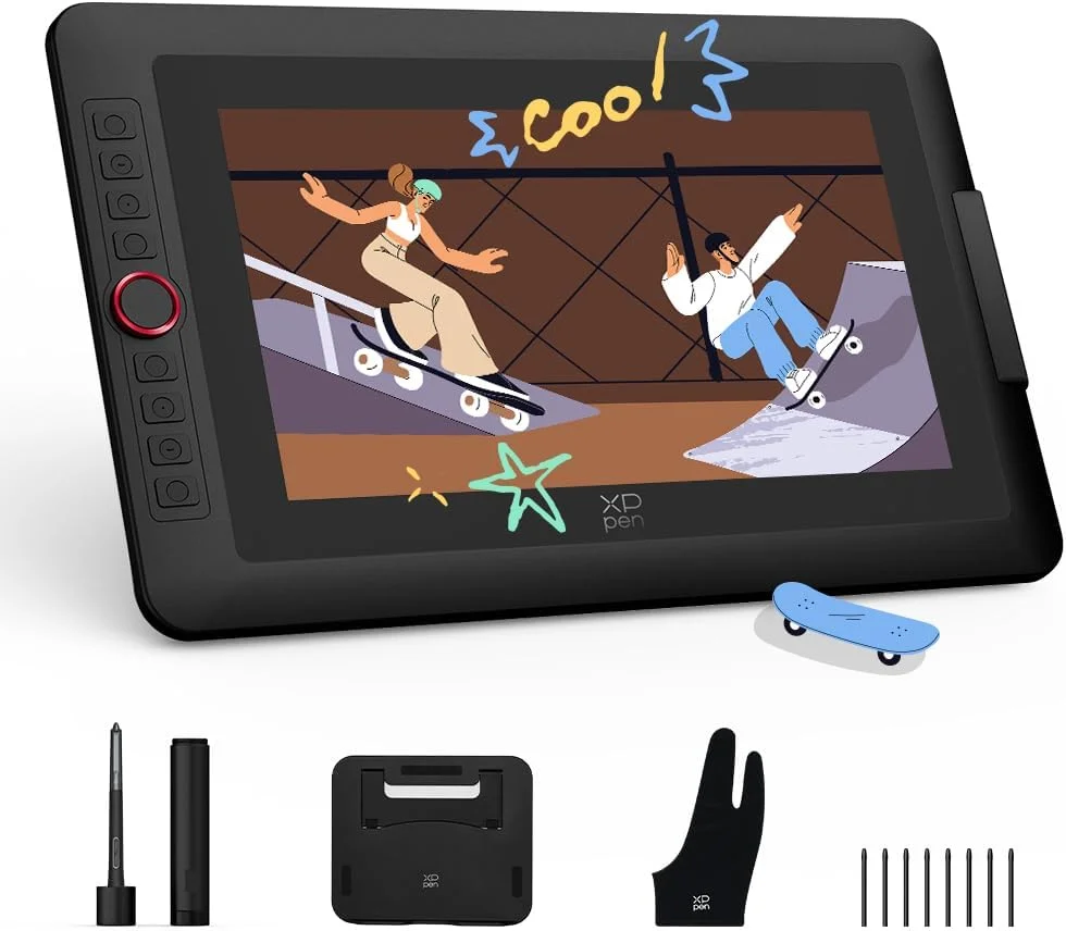 تبلت طراحی XPPen 13.3 اینچی Artist13.3 Pro V2 با قلم 16384 سطح فشار، 8 کلید میانبر و دکمه چرخشی قرمز برای هنر دیجیتال، طراح گرافیک، انیمیشن | سازگار با مک، کامپیوتر، اندروید | از مبتدی تا حرفه ای