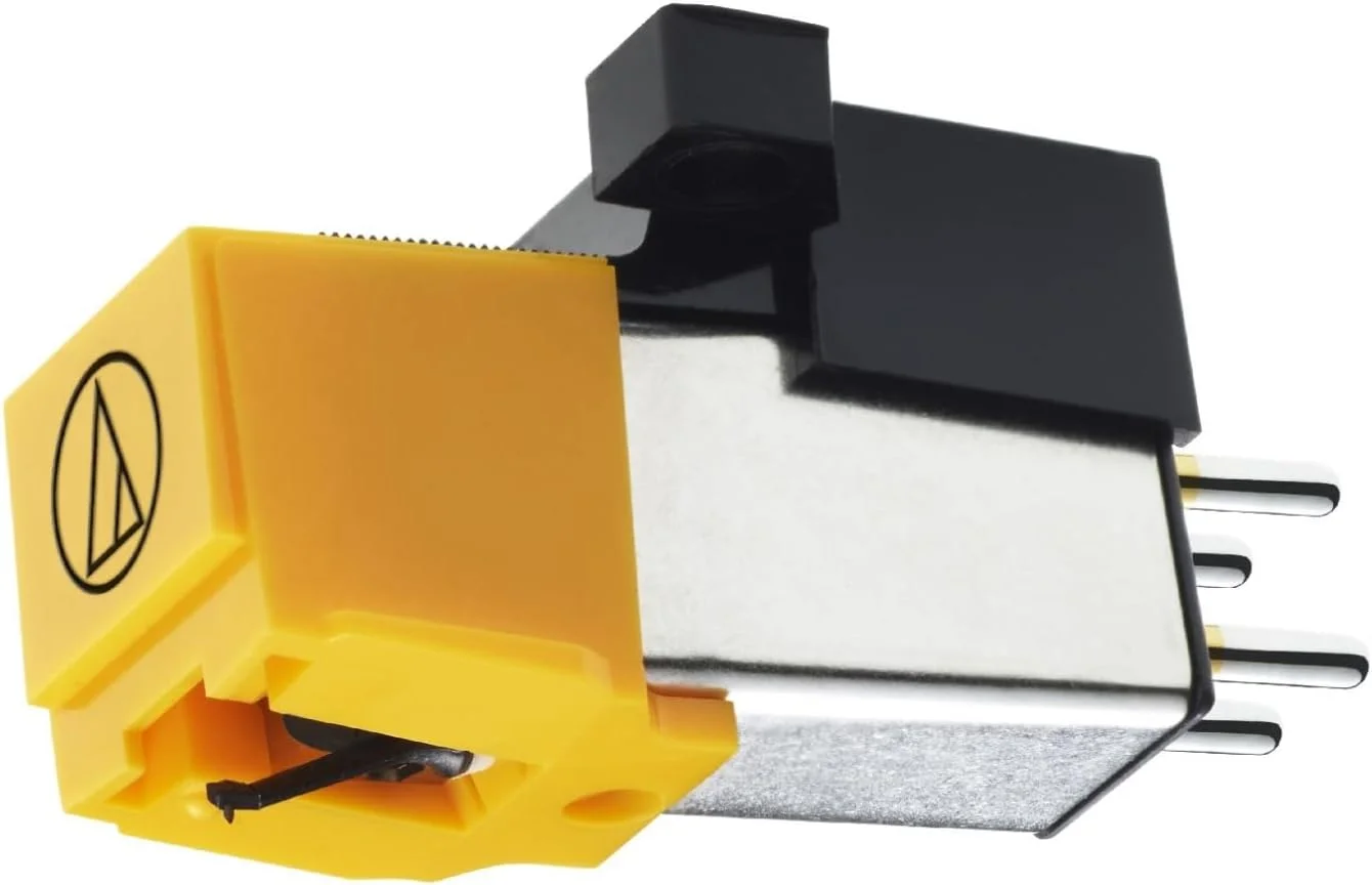 کارتریج گرامافون مغناطیسی متحرک Audio-Technica AT91 زرد با سوزن مخروطی و طراحی آهنربای بادوام