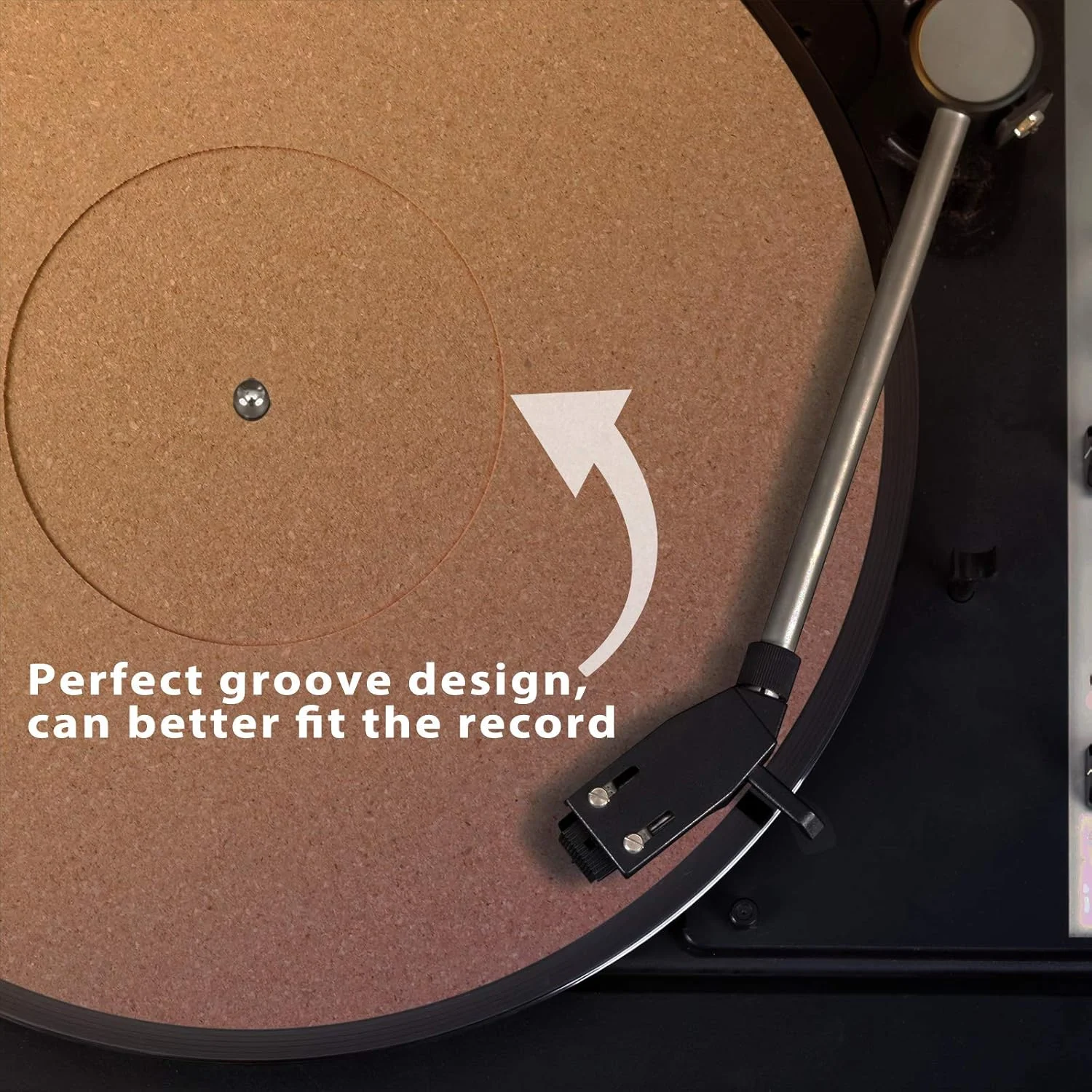 پد زیر صفحه گرامافون چوب پنبه ای Outus، 3 عدد، 3 میلی متر، مناسب برای صفحات گرامافون 12 اینچی، کاهش نویز و افزایش کیفیت صدا