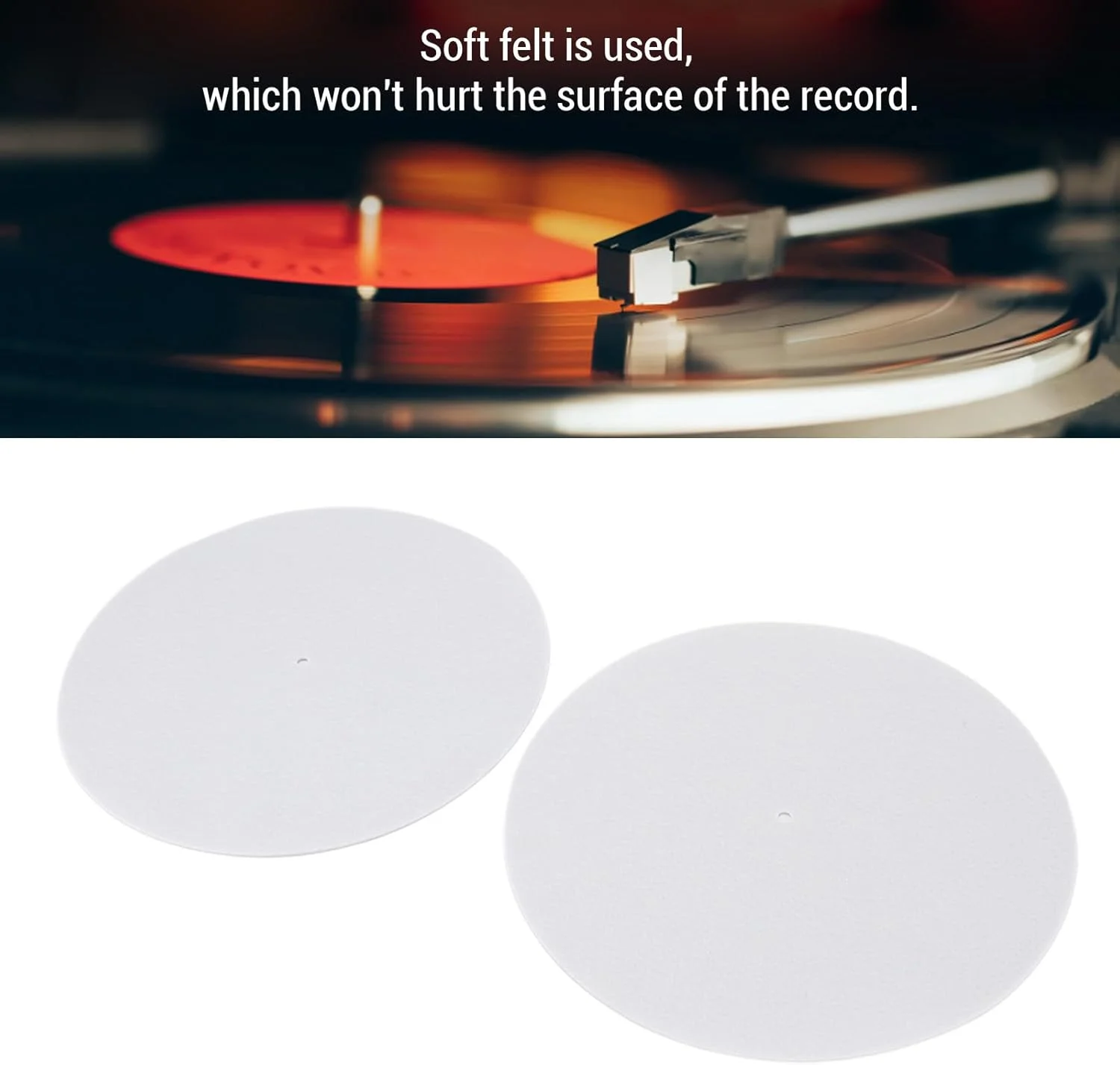 صفحه زیر صفحه گرامافون Elprico 12 اینچی، پد لغزنده برای گرامافون های قدیمی 12 اینچی، پوشش ضد الکتریسیته ساکن، نمد میرایی ارتعاش پخش کننده، پد پخش برای خانه