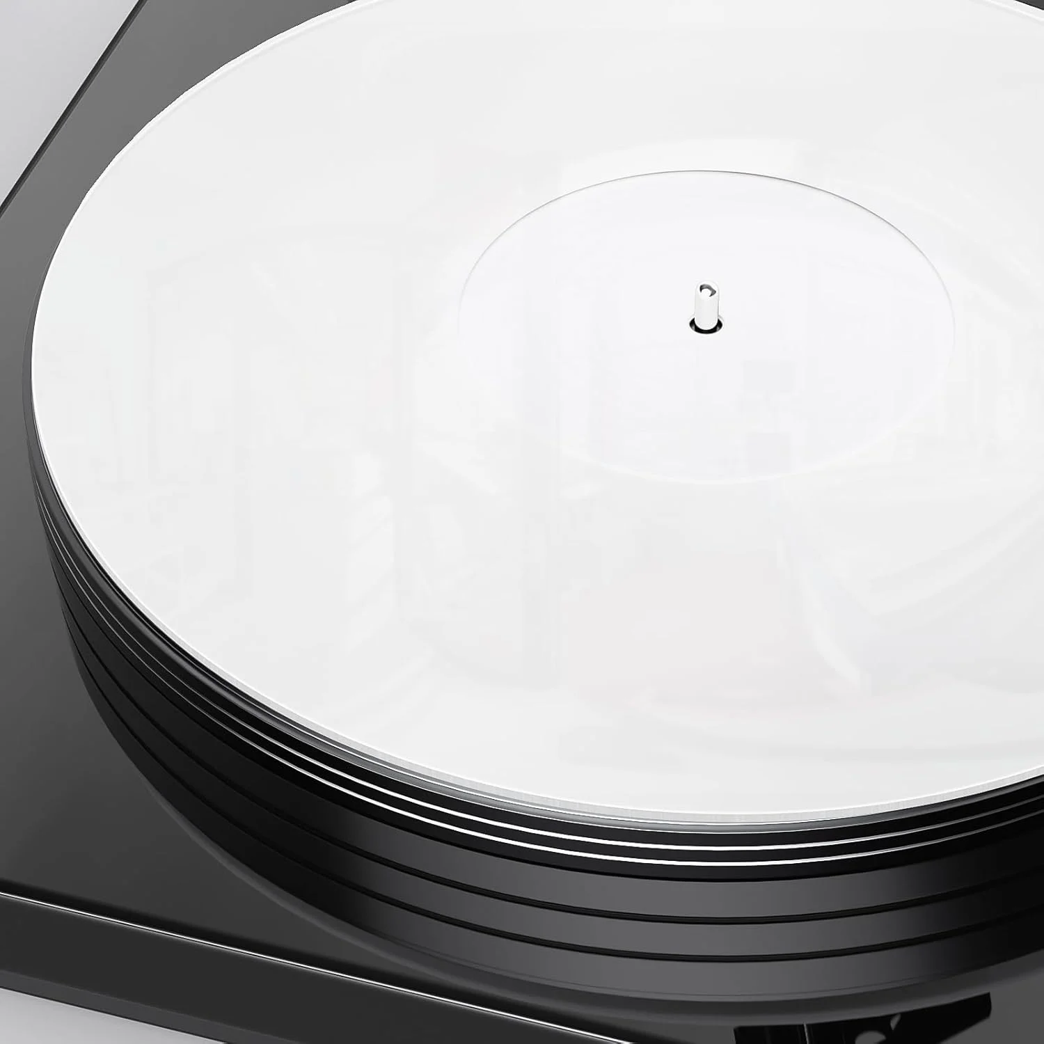 صفحه زیر گرام آکریلیک Facmogu، پد 12 اینچی صفحه گرامافون، ضد الکتریسیته ساکن و ضد لرزش، صفحه زیر گرام صفحه گرامافون LP، کاهش نویز و کیفیت باس بهتر - سفید