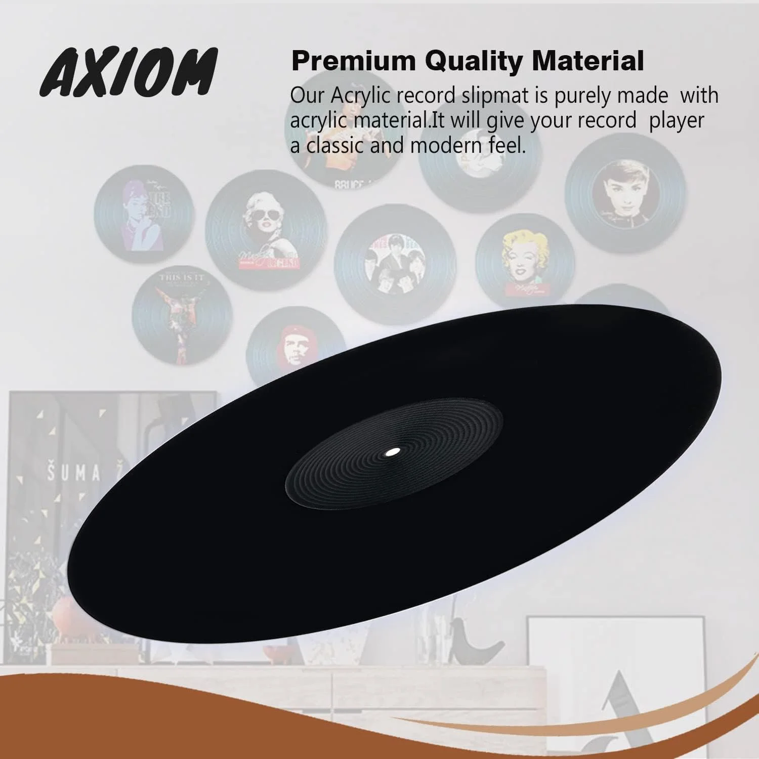 صفحه زیر صفحه گرام اکریلیک برای گرامافون های صفحه وینیل - ضخامت 2.7 میلی متر برای پشتیبانی بهتر صدا در گرامافون - ضد الکتریسیته ساکن و بیس قوی تر (مشکی)