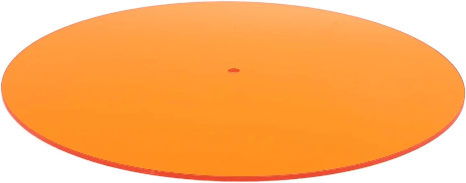 صفحه گرام شفاف آکریلیک Bewinner، بهبود عملکرد سوزن گرامافون برای گرامافون‌های 12 اینچی، مناسب برای علاقه‌مندان به موسیقی (نارنجی شفاف)