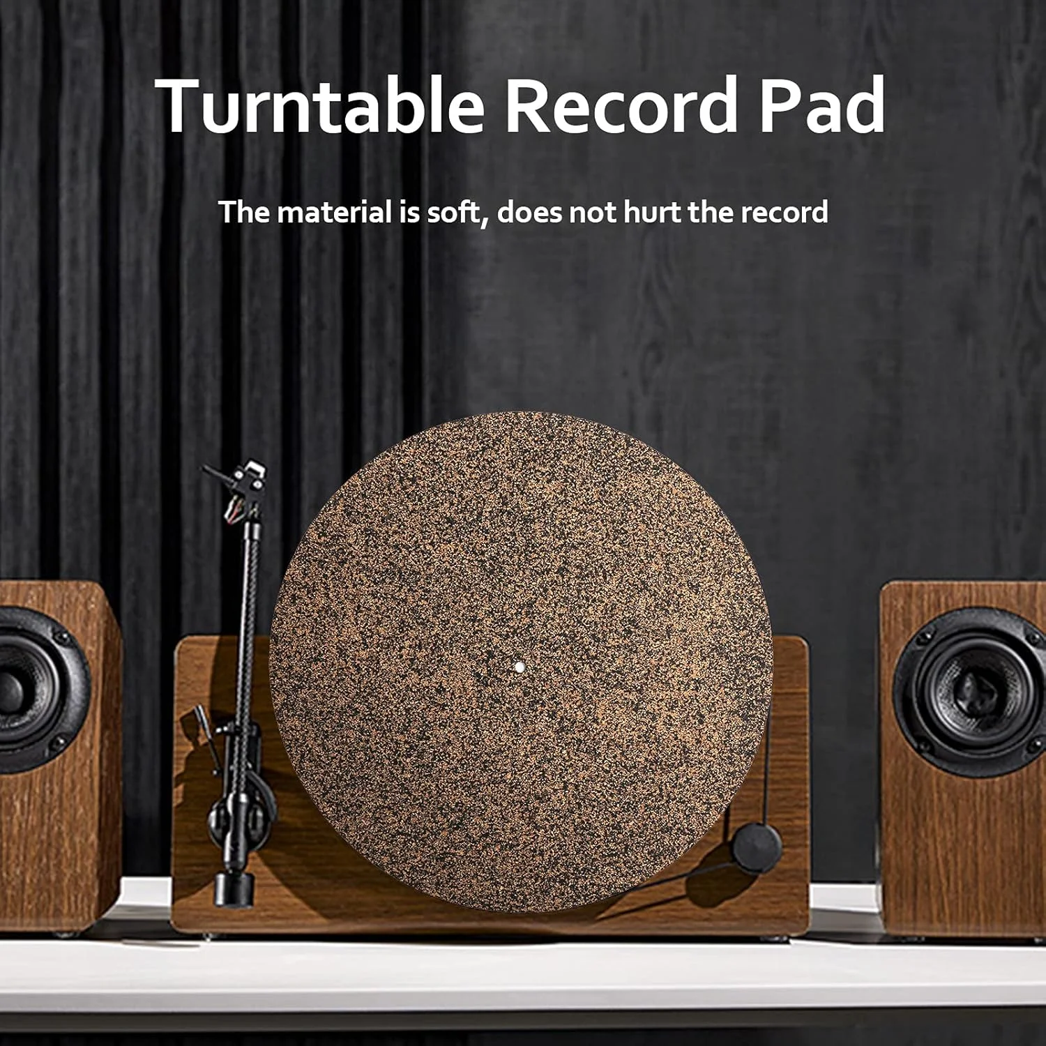 پد صفحه گرامافون ciciglow، طراحی لاستیکی چوب پنبه مشکی، لغزش گیر سیلیکونی 12 اینچی LP برای انواع گرامافون های 12 اینچی LP، بهبود صدا و کاهش نویز