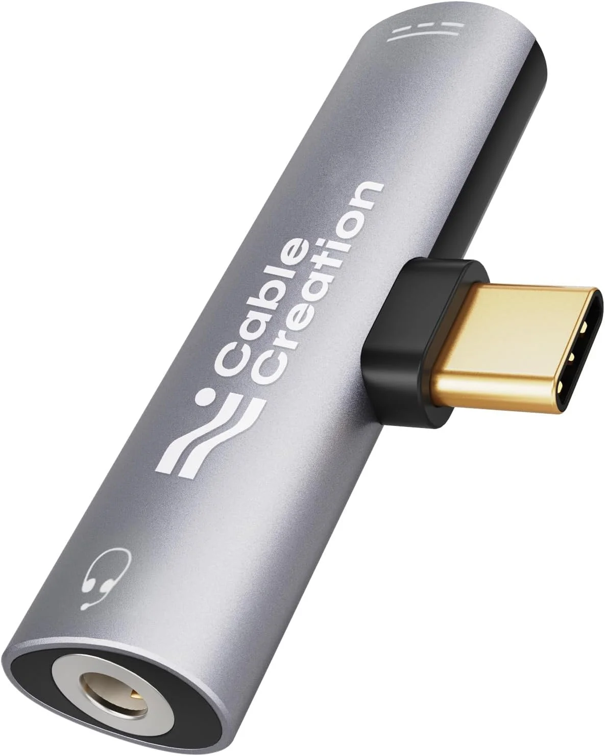 تبدیل USB-C به هدفون 3.5 میلی‌متری و شارژر، آداپتور CableCreation 2 در 1 Type-C به صدای Hi-Res 3.5 میلی‌متری با شارژ سریع PD برای آیپد مینی، پیکسل 2/3، نوت 10/9، گلکسی S21/S20/S20+