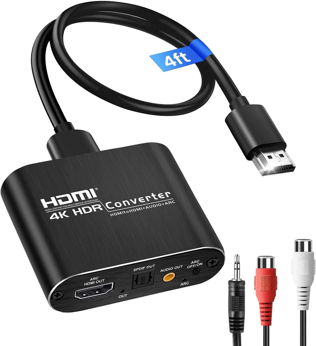 استخراج کننده صدای HDMI ARC 4K@60Hz، HDMI به HDMI + Optical Toslink SPDIF + استریو AUX 3.5mm، مبدل و تقسیم کننده صدا، پشتیبانی از HDCP2.2، PCM، DTS 5.1، Dolby Digital