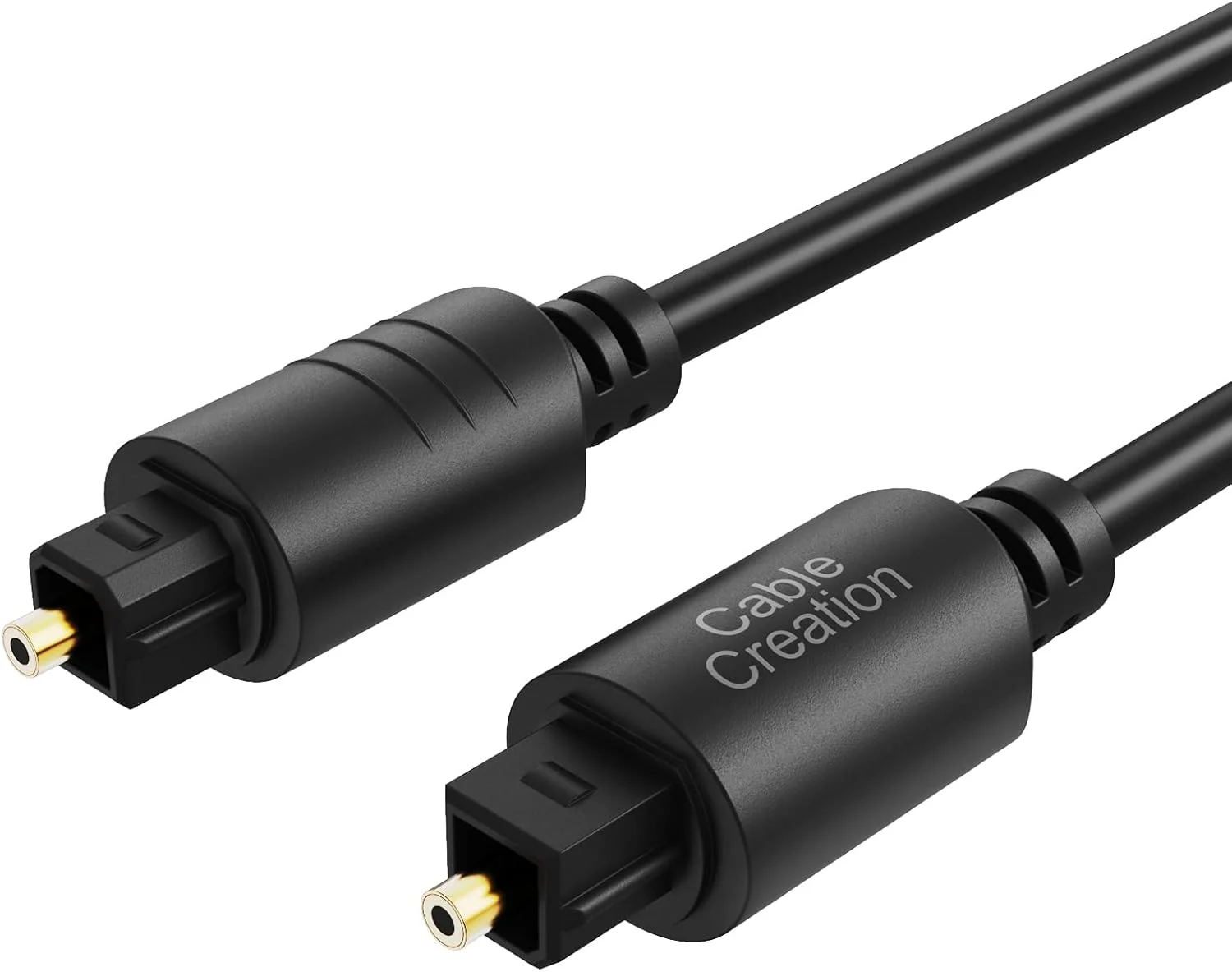کابل صوتی دیجیتال نوری CableCreation (1.8 متر) فیبر نوری Toslink برای سینمای خانگی، ساندبار، تلویزیون، PS4، Xbox، پخش کننده VD/CD، پخش کننده های Blu-ray، کنسول بازی و موارد دیگر