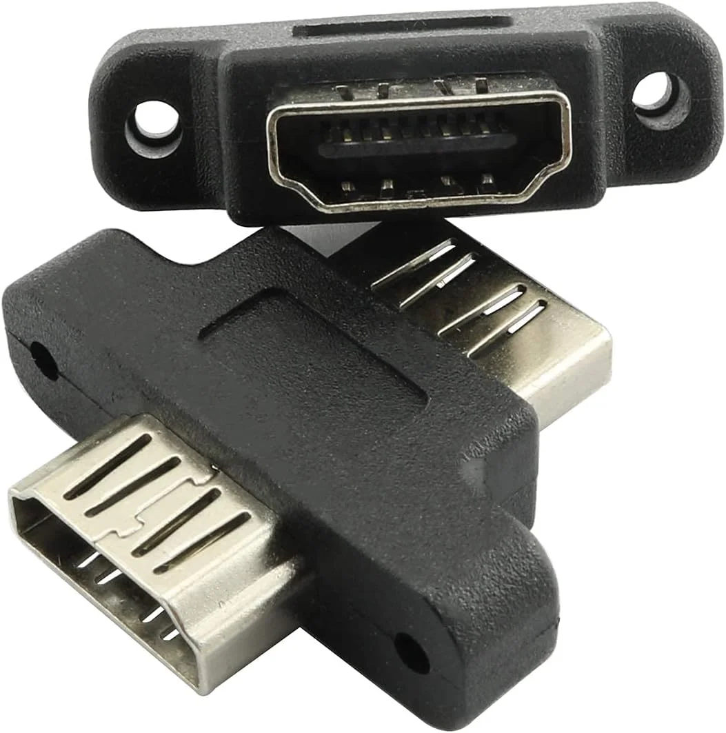 ۲ عدد آداپتور HDMI مادگی به HDMI مادگی با قابلیت نصب پنل و قفل پیچی