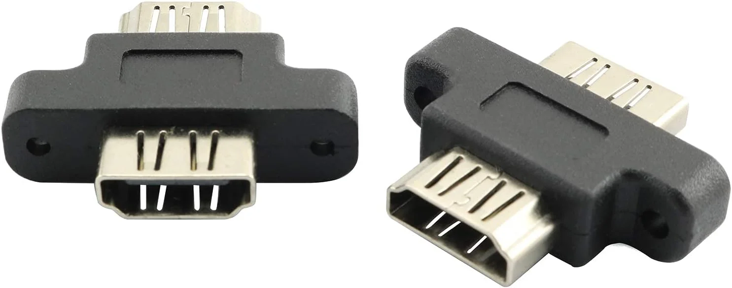 ۲ عدد آداپتور HDMI مادگی به HDMI مادگی با قابلیت نصب پنل و قفل پیچی