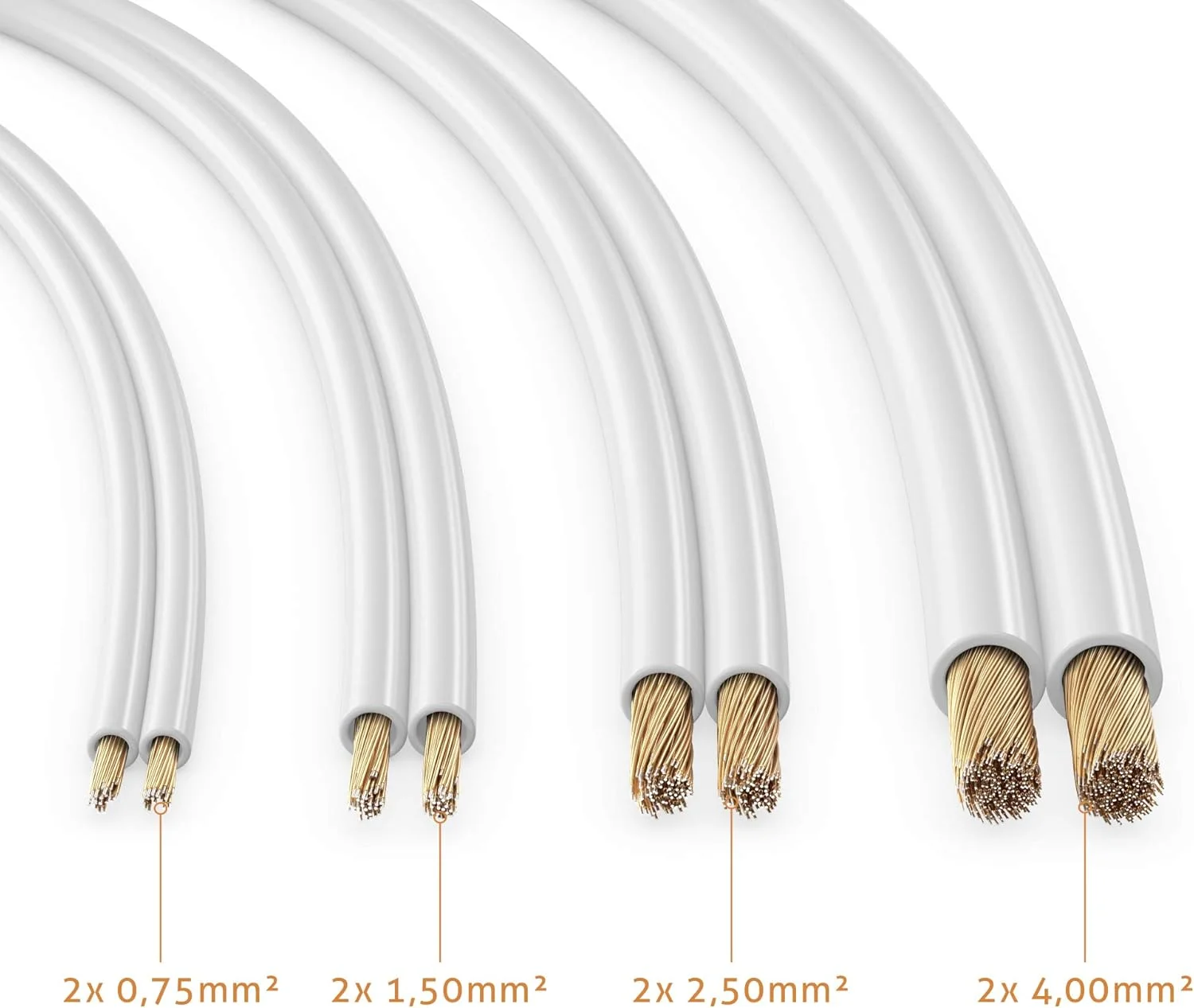 کابل بلندگو MANAX SC22075 (سیم دوقلو) 2 x 0.75 mm² (کابل بلندگو/کابل صوتی) 25.0 متر سفید