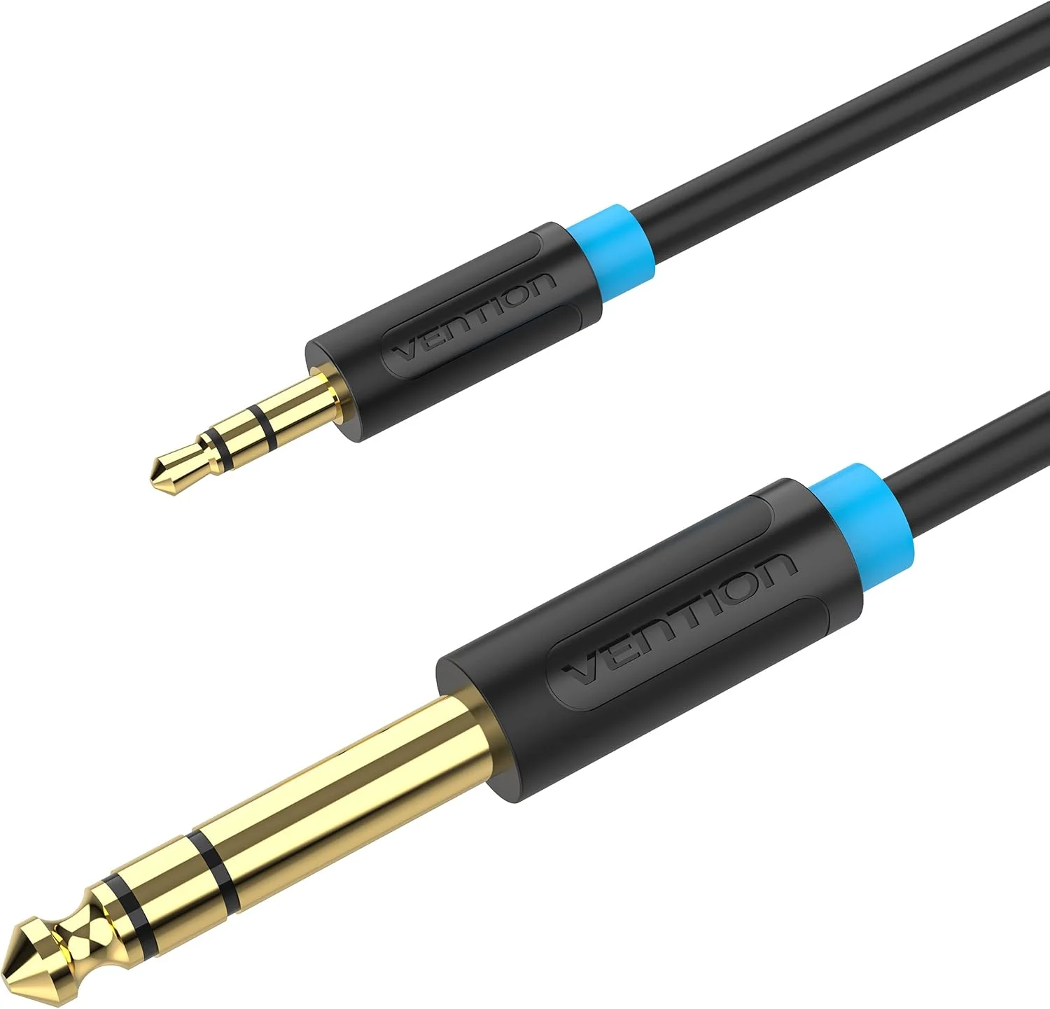 کابل استریو جک VENTION 6.35mm به 3.5mm، کابل صوتی استریو 6.35mm 1/4 اینچ به 3.5mm 1/8 اینچ نر به نر برای آیپاد، لپ تاپ، دستگاه های سینمای خانگی و آمپلی فایرهای میکسر (1 متر)