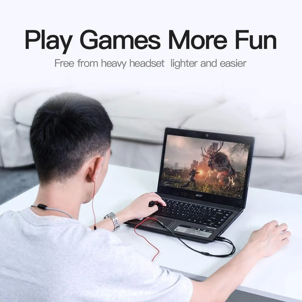 کابل تبدیل صدا دو سر نری 3.5 میلی‌متری (میکروفون و هدفون) به مادگی 3.5 میلی‌متری VENTION مدل BBTBY - کمکی