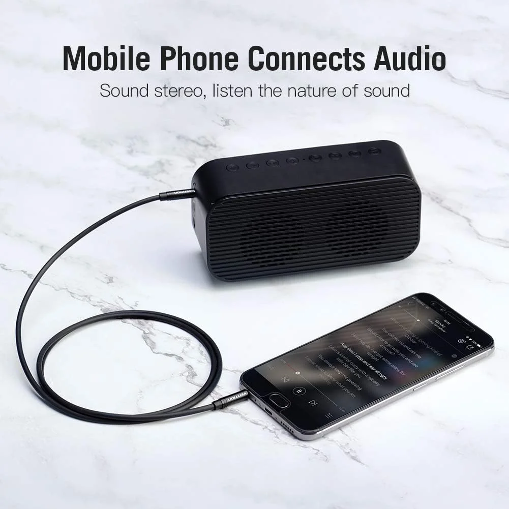 کابل صوتی VENTION با طراحی روکش طلا، کابل کمکی صوتی خودرو، کابل استریو جک (نر 3.5 میلی‌متری به نر 2.5 میلی‌متری، 2 متر)