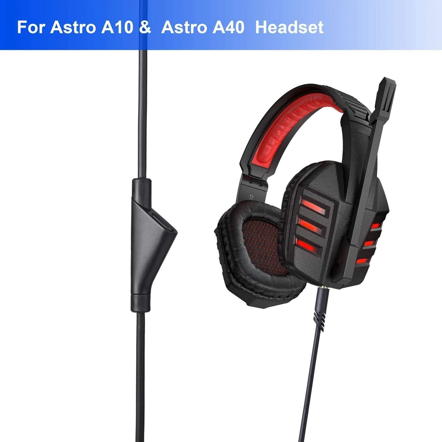 کابل جایگزین YARENKA Astro A10 A40 - کابل 2.0 متری Astro A40 TR با قابلیت قطع و وصل صدا برای هدست های گیمینگ Astro A10/A40، کنترلر Xbox One PS4 PS5، کابل افزایش طول صدا برای هدفون، 6.5 فوت، مشکی