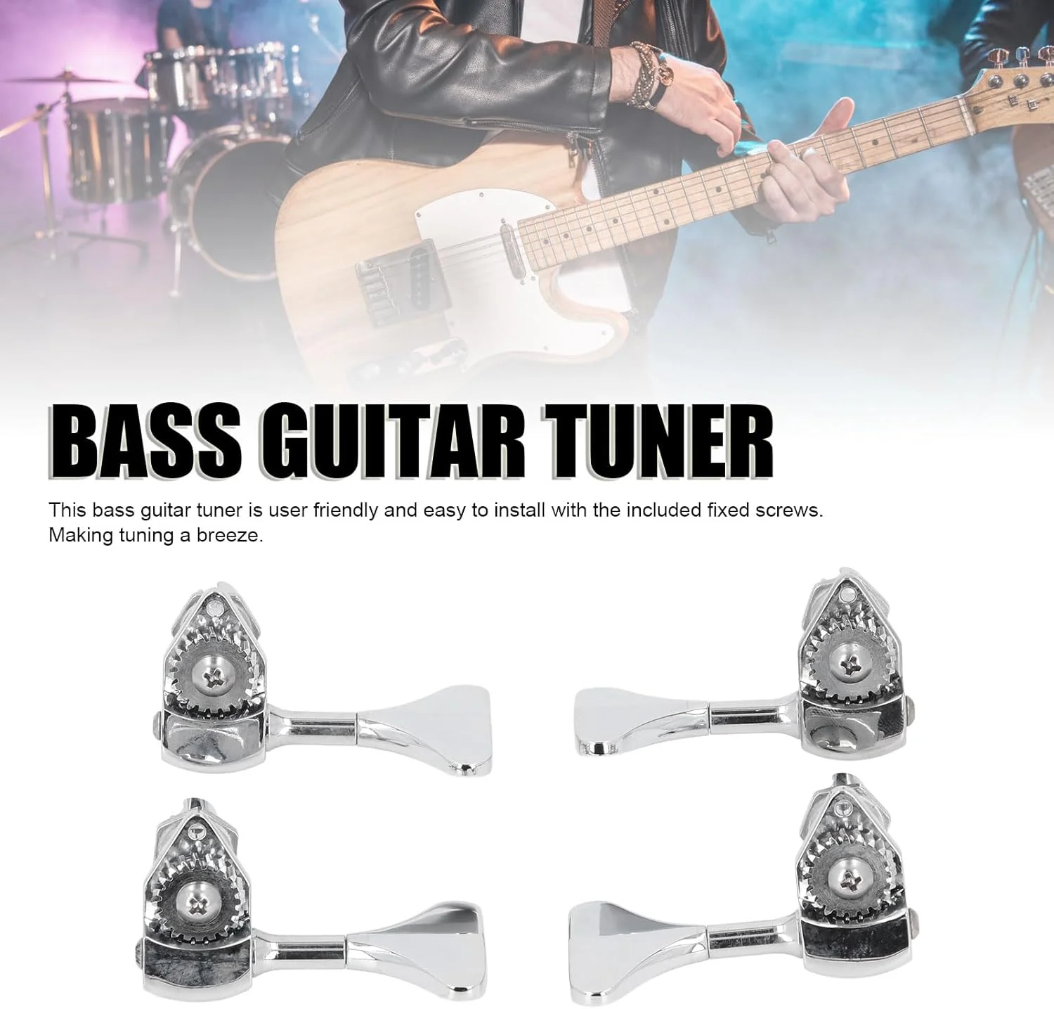 کوک گیتار باس 2R 2L، آلیاژ روی با نسبت دنده 20:1، مناسب برای گیتار باس الکتریک جاز، ابزار دقیق، کوک دقیق در هر بار، عملکرد ضد زنگ کوک گیتار باس 2R 2L، آلیاژ روی با نسبت دنده 20:1، مناسب برای گیتار باس الکتریک جاز، ابزار دقیق، کوک دقیق در هر بار، عملکرد ضد زنگ