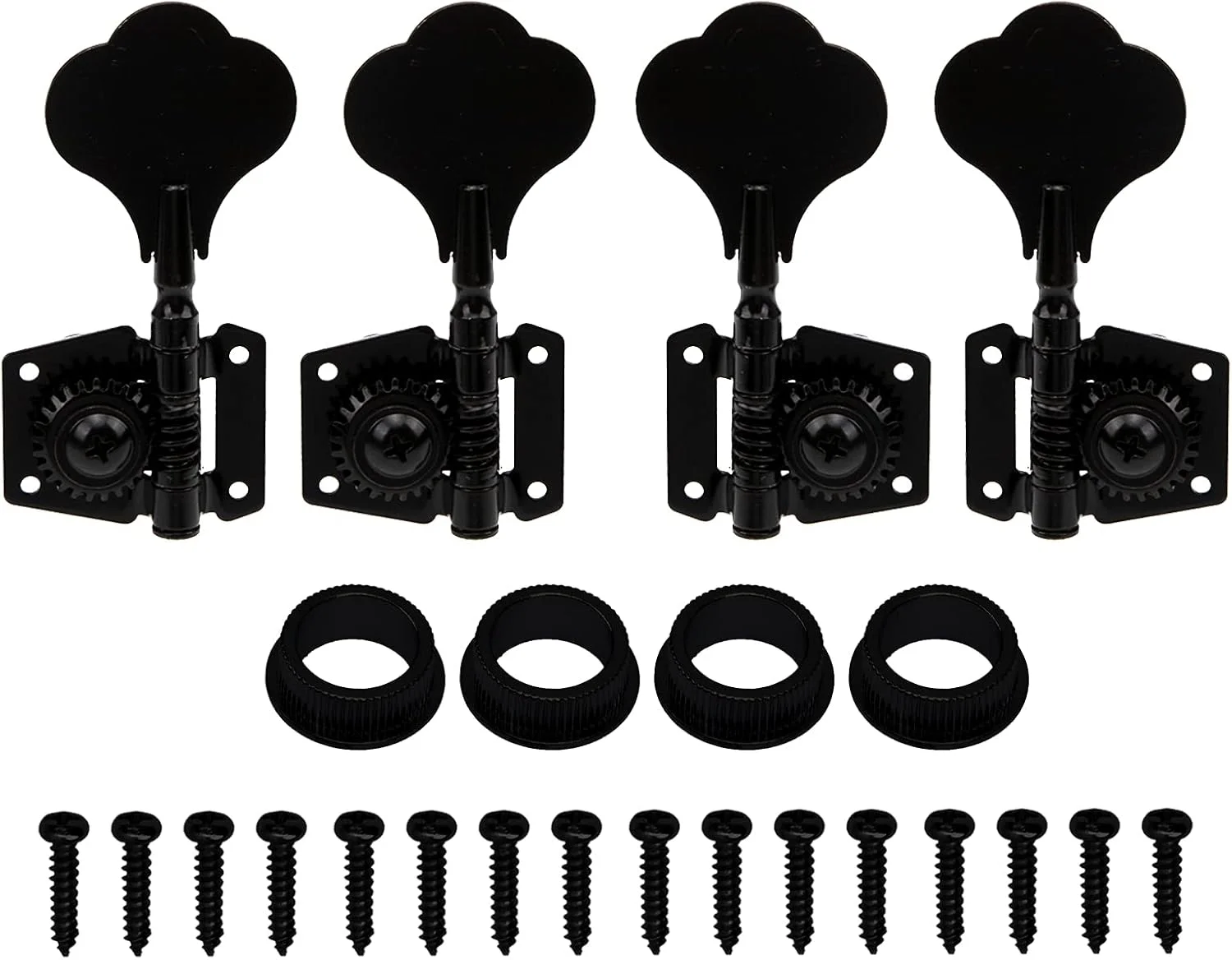 4 عدد گوشی کوک باز برای گیتار باس 4 سیم فندر Precision Jazz (مشکی) - 2 عدد چپ، 2 عدد راست