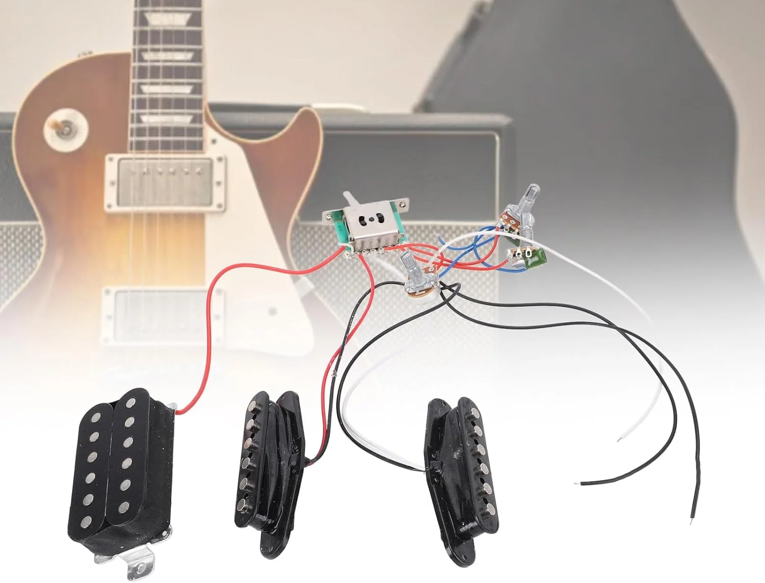 ست پیکاپ هامباکر گیتار باس دو سیم پیچ مشکی الکتریکی SSH، طراحی فشرده و سبک، گزینه های سیم کشی متنوع برای گیتار الکتریکی، نصب و استفاده آسان ست پیکاپ هامباکر گیتار باس دو سیم پیچ مشکی الکتریکی SSH، طراحی فشرده و سبک، گزینه های سیم کشی متنوع برای گیتار الکتریکی، نصب و استفاده آسان