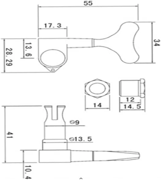 کوک گیتار باس، 4 عدد کوک کرومی مهر و موم شده برای گیتار باس 2 چپ + 2 راست کوک گیتار باس، 4 عدد کوک کرومی مهر و موم شده برای گیتار باس 2 چپ + 2 راست