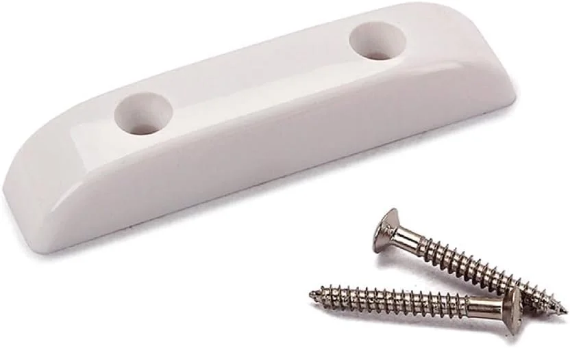 تکیه گاه انگشت شست باس به سبک قدیمی سفید، تکیه گاه پلاستیکی انگشت شست گیتار باس الکتریک همراه با پیچ های نصب