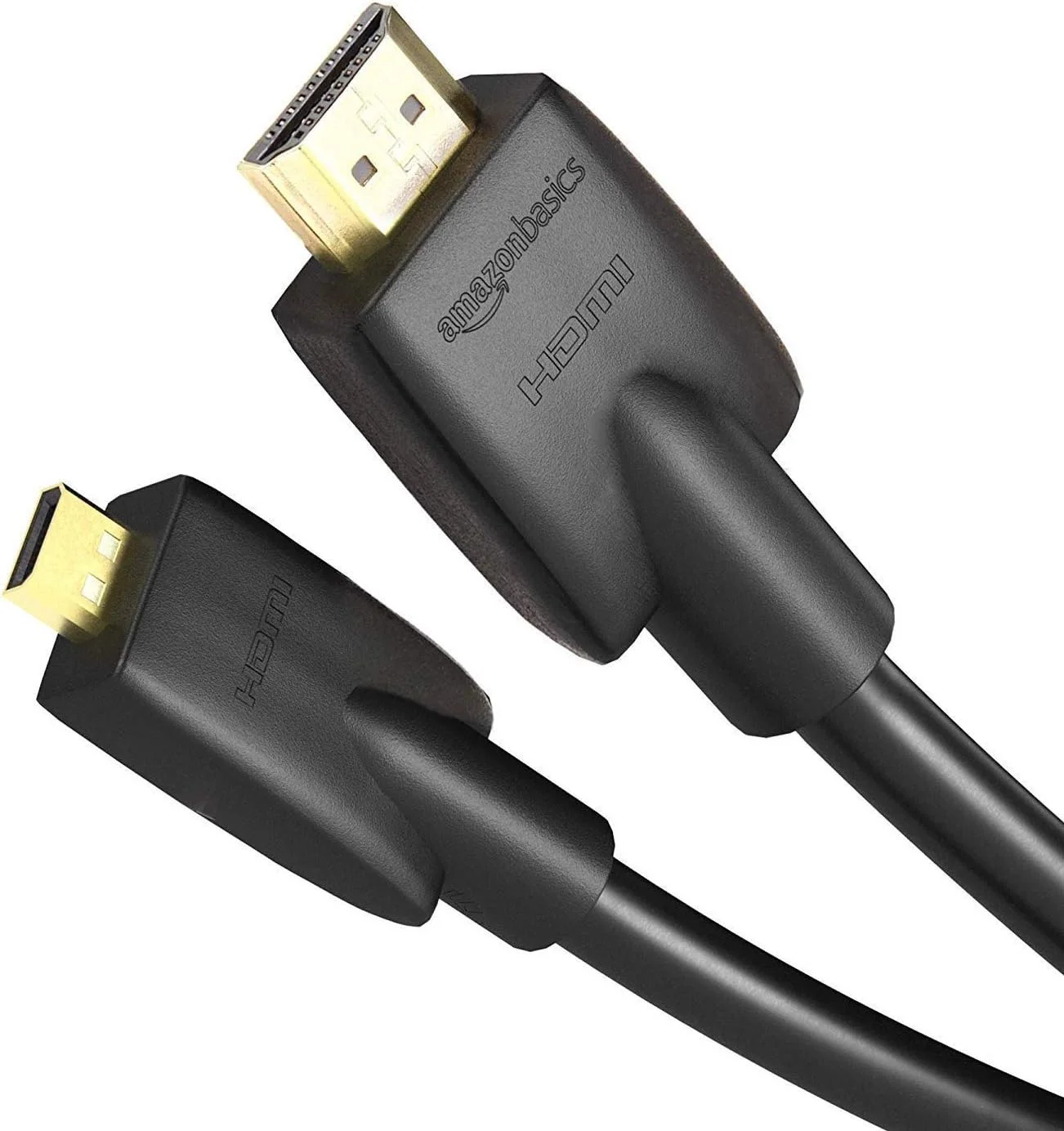 کابل آداپتور میکرو HDMI به HDMI آمازون بیسیکس (پشتیبانی از اترنت، 3D و بازگشت صدا) - 1.83 متر، USB
