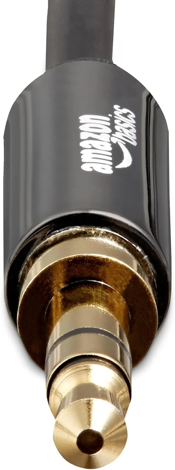 کابل صوتی آمازون بیسیکس 3.5 میلیمتری AUX برای بلندگوی استریو یا ساب ووفر با پلاگینهای روکش طلا، 2.43 متر، مشکی کابل صوتی آمازون بیسیکس 3.5 میلیمتری AUX برای بلندگوی استریو یا ساب ووفر با پلاگینهای روکش طلا، 2.43 متر، مشکی