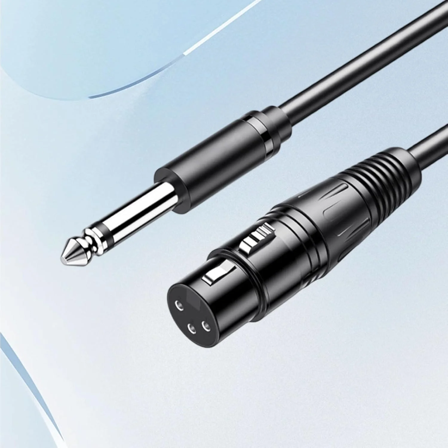 کابل میکروفون 6.5 میلی‌متری XLR نر به ماده - کابل پچ صوتی 1.5 متری برای میکروفون/کارت صدا/میکسر، سازگار با لوازم جانبی صوتی تلفن همراه