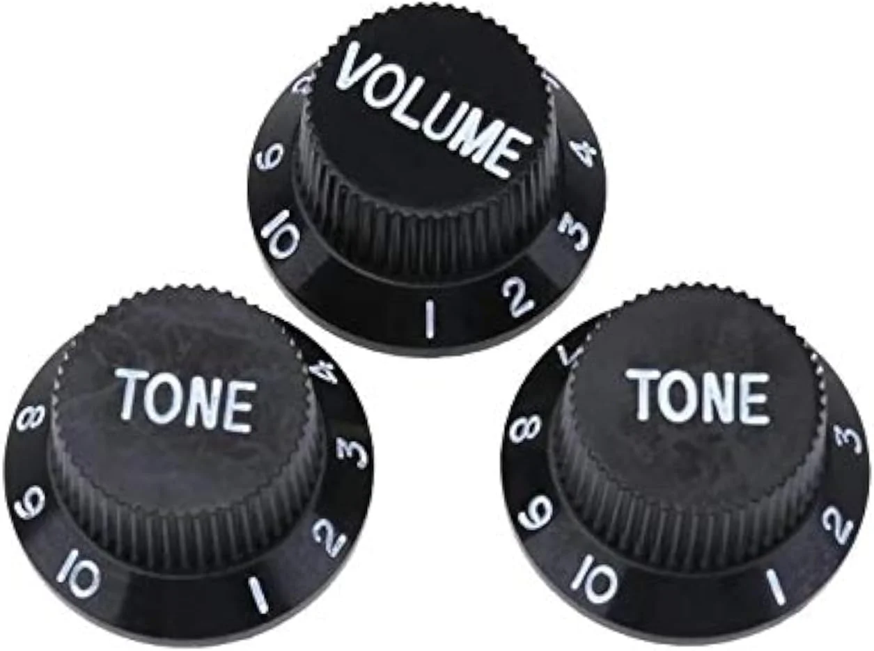 دسته ولوم پلاستیکی آکریلیک گیتار الکتریک و بیس SOLDOUT، 3 عددی، مناسب برای پتانسیومتر با سوراخ 6 میلی‌متری (مشکی)