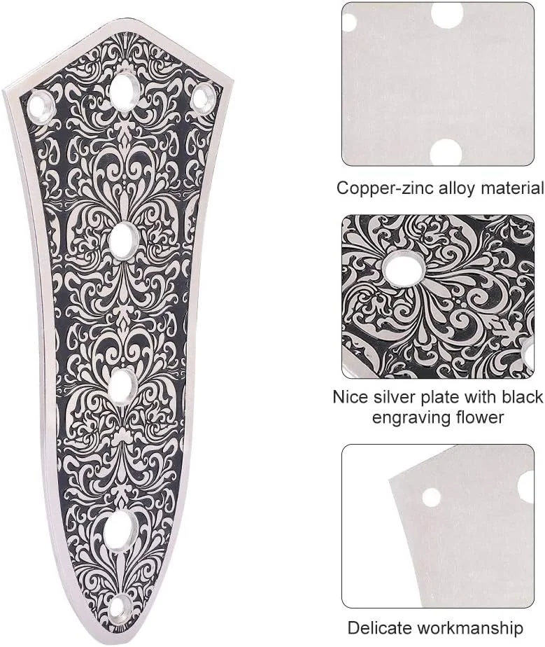 صفحه کنترل ولوم گیتار باس جاز نقره ای مشکی، قطعه جایگزین صفحه کنترل ولوم گیتار باس جاز نقره ای مشکی، قطعه جایگزین