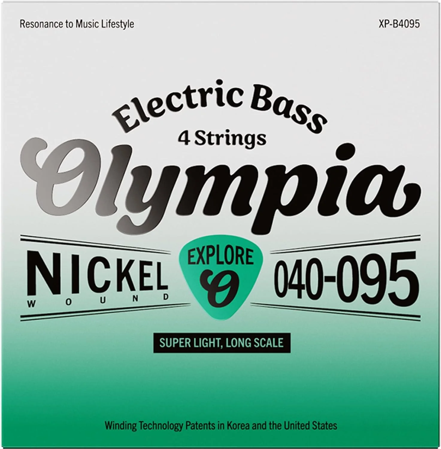 سیم گیتار باس سری Olympia Explore - روکش نیکل، هسته شش ضلعی - مجموعه 4 تایی - از خیلی سبک تا سنگین - تُن روشن، پاسخ متعادل - مهندسی شده در کره (040-095 معمولی)
