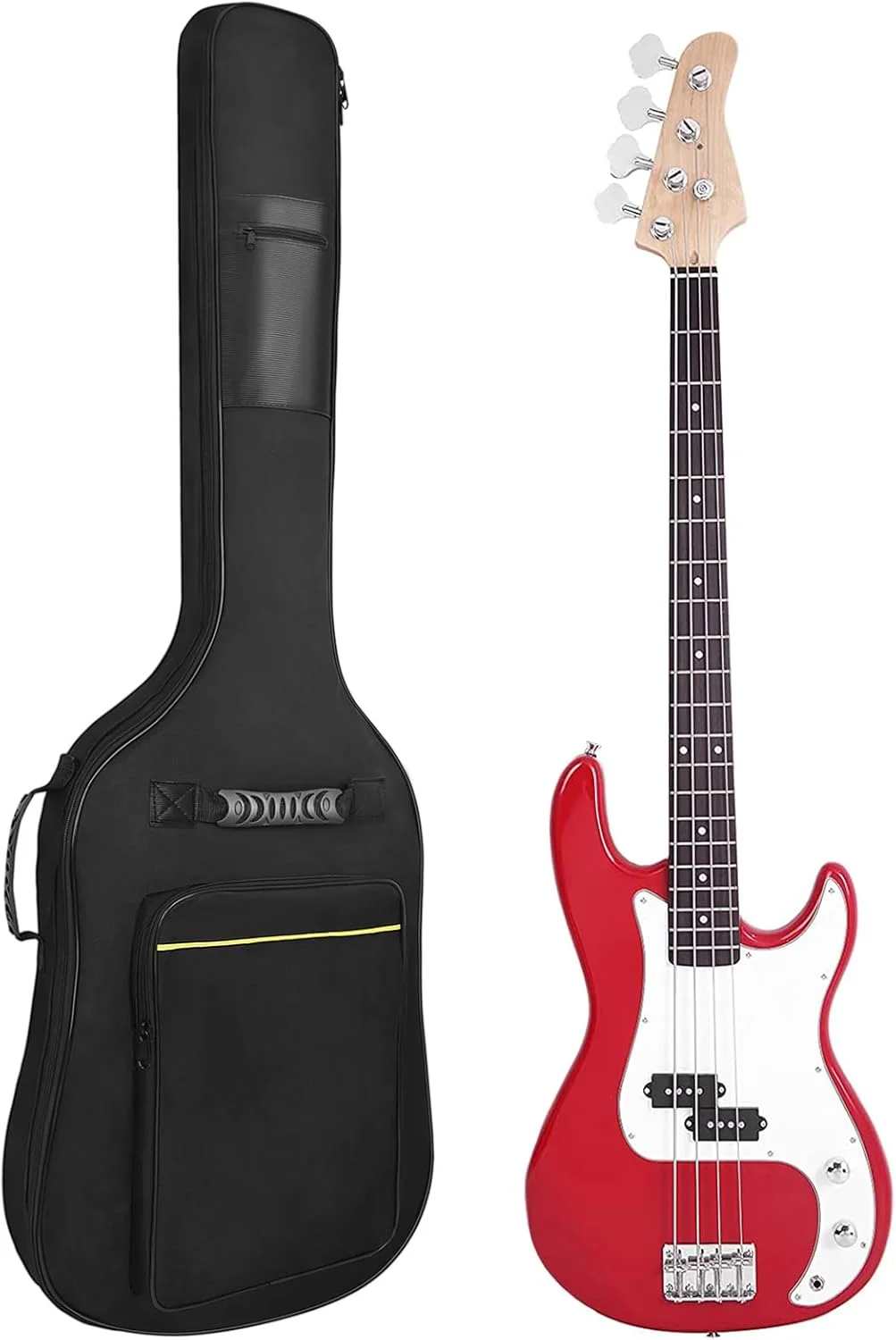 کیف گیتار باس با لایه داخلی 7 میلی‌متری ضد آب، کیف گیتار باس الکتریکی کوله پشتی با بند گردن و جیب، مشکی