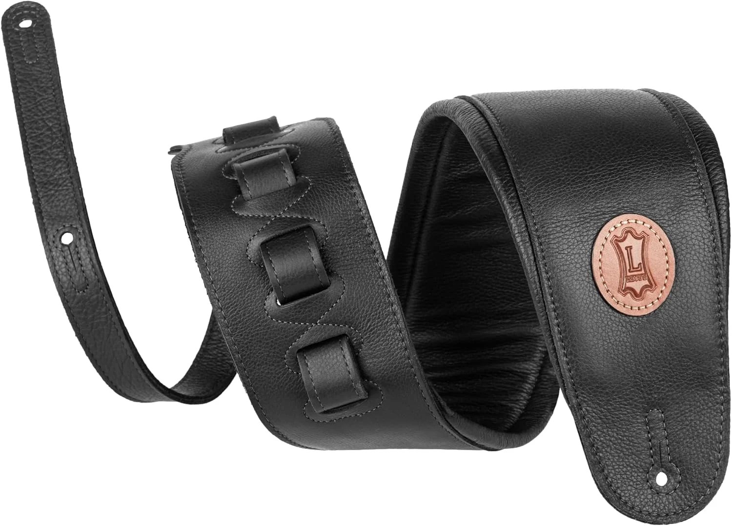 بند گیتار باس چرمی Levy's Leathers MSS2-4-BLK، مشکی
