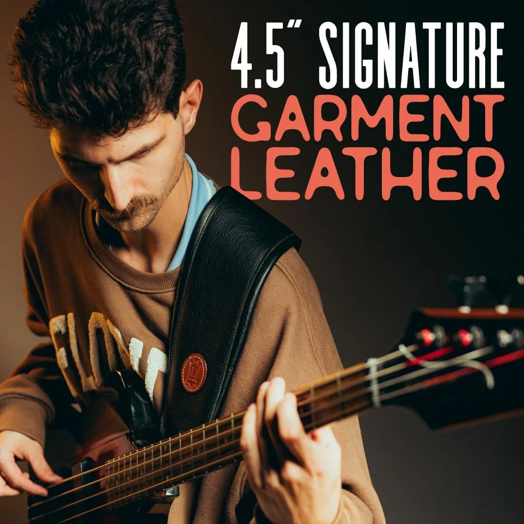 بند گیتار باس چرمی Levy's Leathers MSS2-4-BLK، مشکی