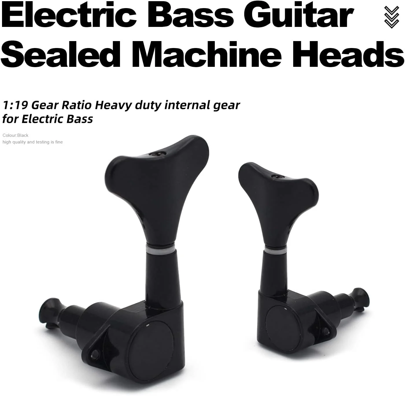 کوک‌های بسته گیتار باس الکتریک MAXCHEER 2R2L، سردسته‌ها، کلیدهای کوک / دکمه‌ها، قطعات گیتار، سردسته‌های ماشین برای گیتار باس Precision و Jazz (مشکی)