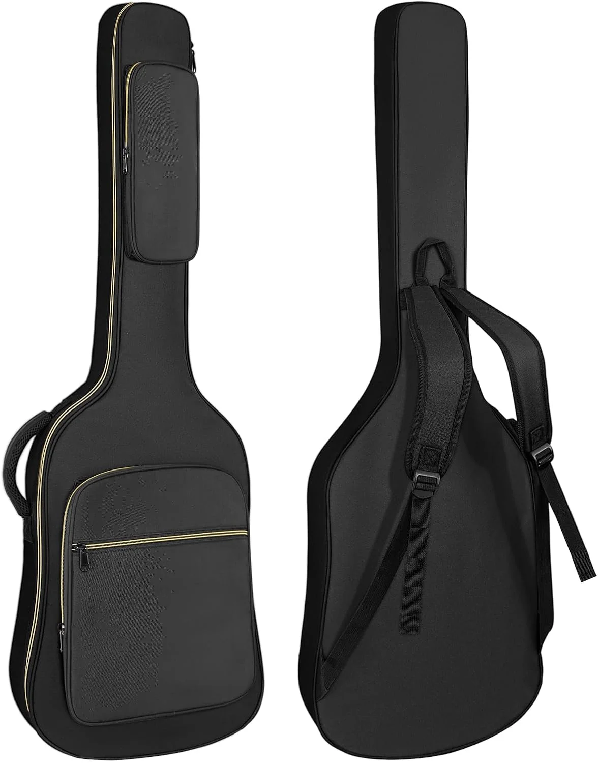 کیف گیتار باس LETSROCK، کیف گیتار باس با لایه ضخیم ضد آب 0.9 سانتی‌متری، کوله پشتی نرم گیتار باس الکتریکی، بند دوشی دوتایی قابل تنظیم، جیب و حلقه آویز پشتی، مشکی