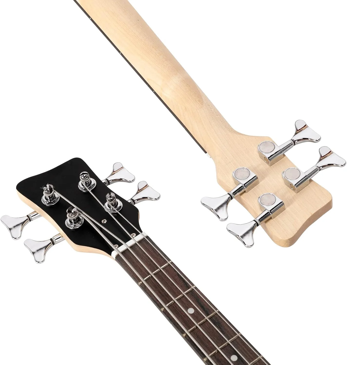 گیتار باس الکتریکی 4 سیم Ktaxon، کیت گیتار باس 36 اینچی با پیکاپ تک سیم پیچ، فرت بورد رزوود، بدنه ماهون برای کودک، پسر، دختر، بزرگسال (قرمز)